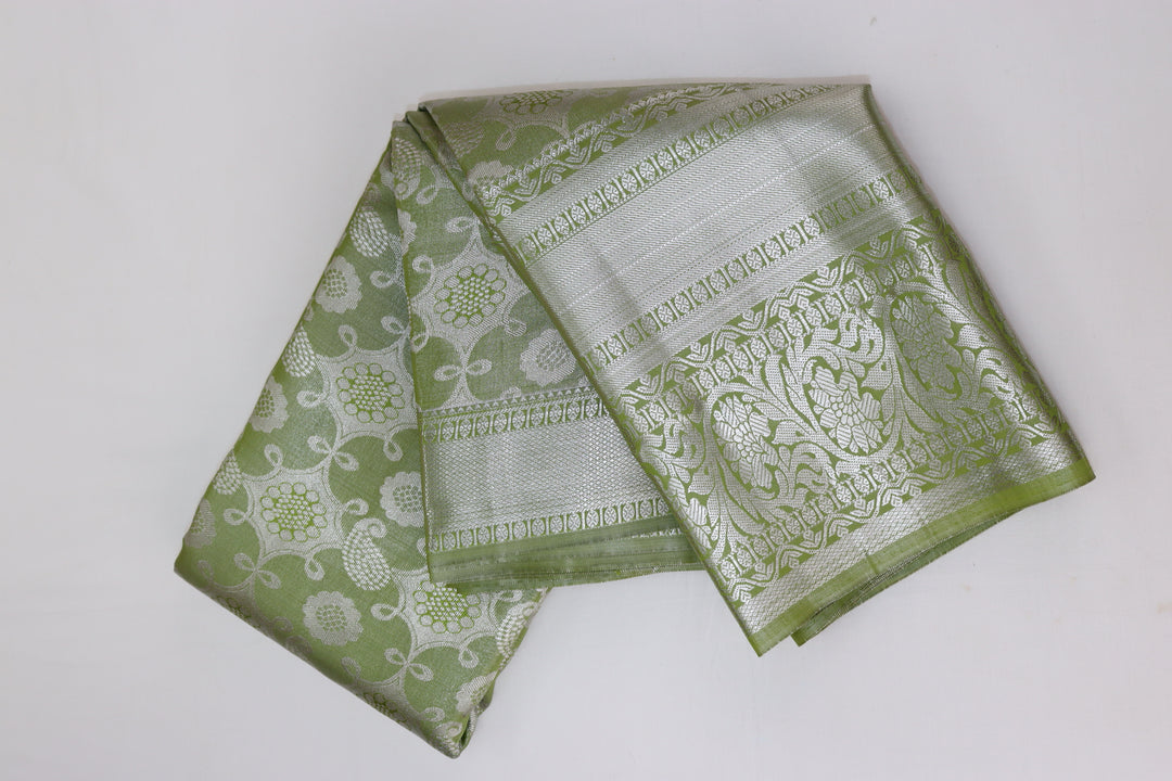 Beautiful Pastel Green Kanjipuram Saree