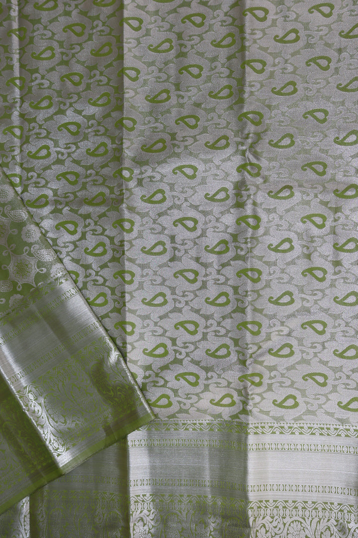 Beautiful Pastel Green Kanjipuram Saree