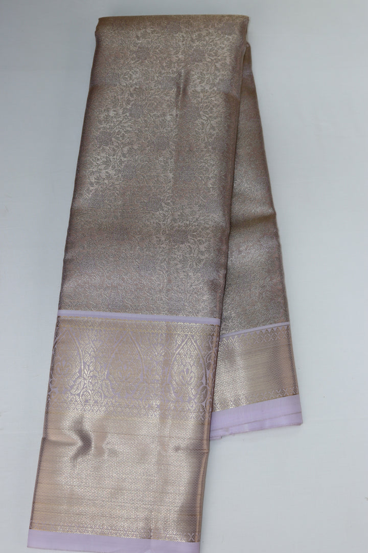 Classy Pastel Lavender Kanjipuram Saree