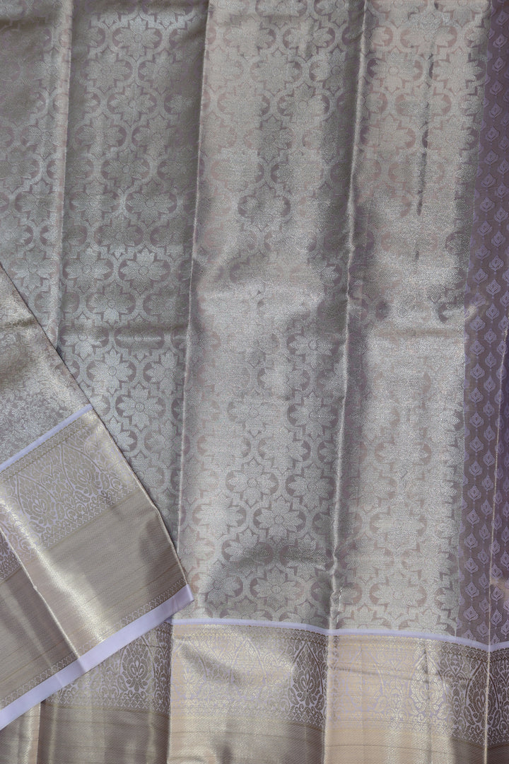 Classy Pastel Lavender Kanjipuram Saree