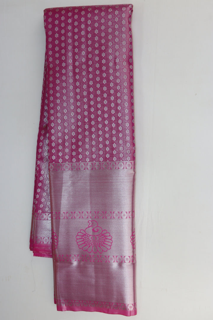 Classy Pastel Pink Kanjipuram Saree