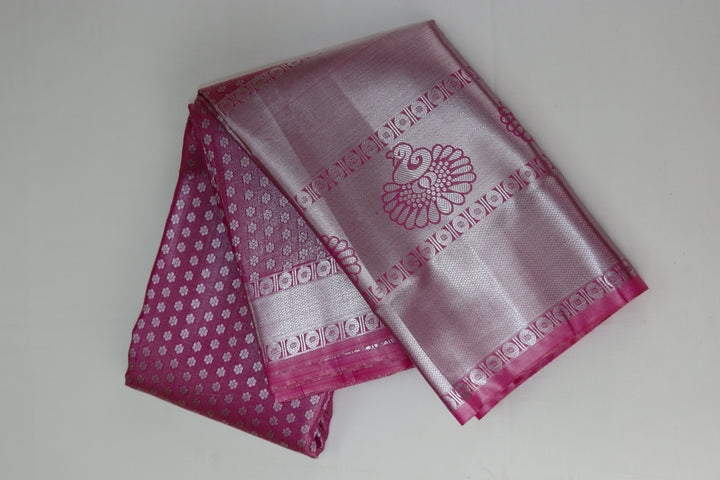 Classy Pastel Pink Kanjipuram Saree