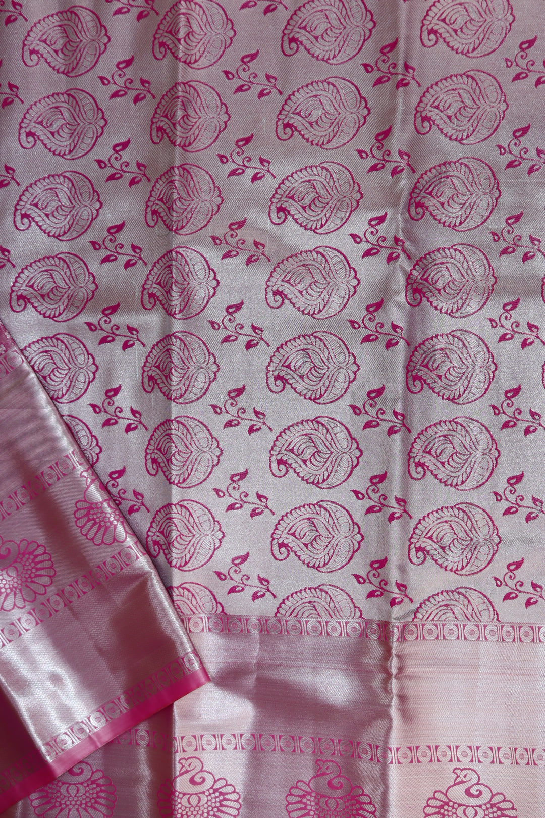 Classy Pastel Pink Kanjipuram Saree