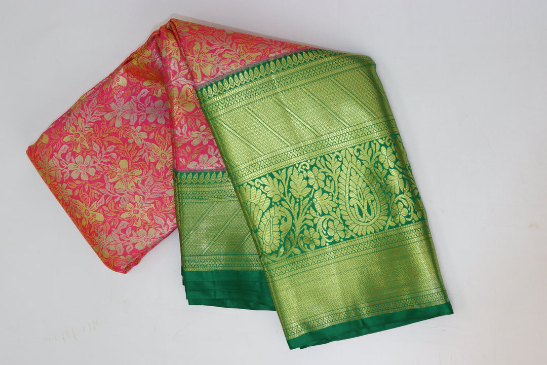 Traditional Pink  Kanjipuram Saree