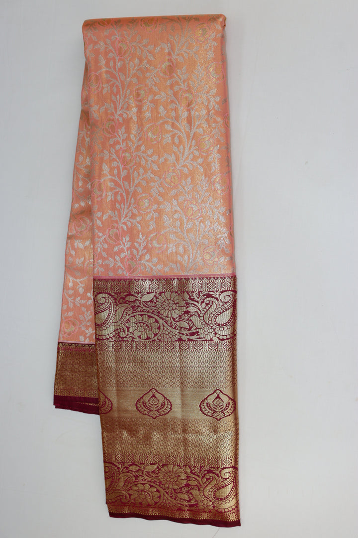 Classic Baby Pink Kanjipuram Saree