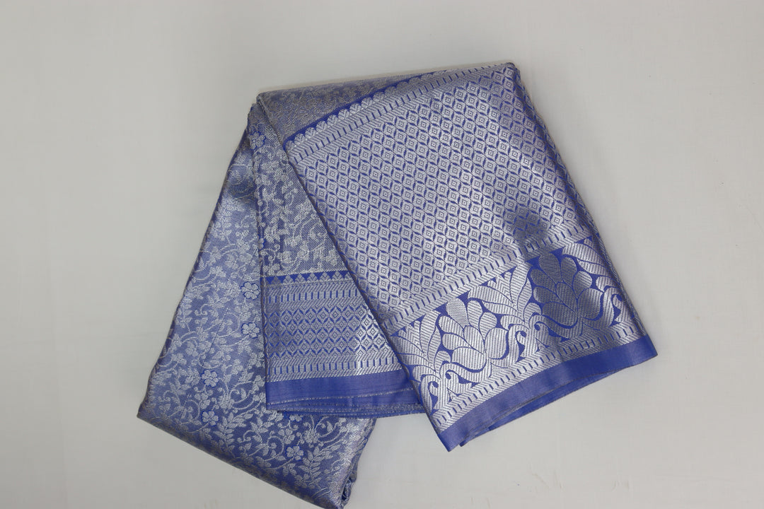 Amazing Pastel Blue Kanjipuram Saree