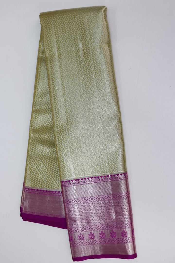 Stunning Pastel Yelow Kanjipuram Saree