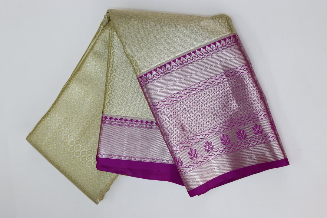 Stunning Pastel Yelow Kanjipuram Saree