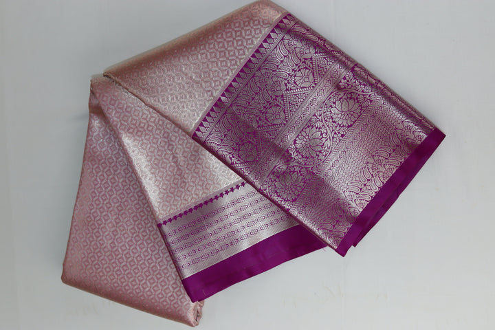 Stunning Pastel Pink Kanjipuram Saree