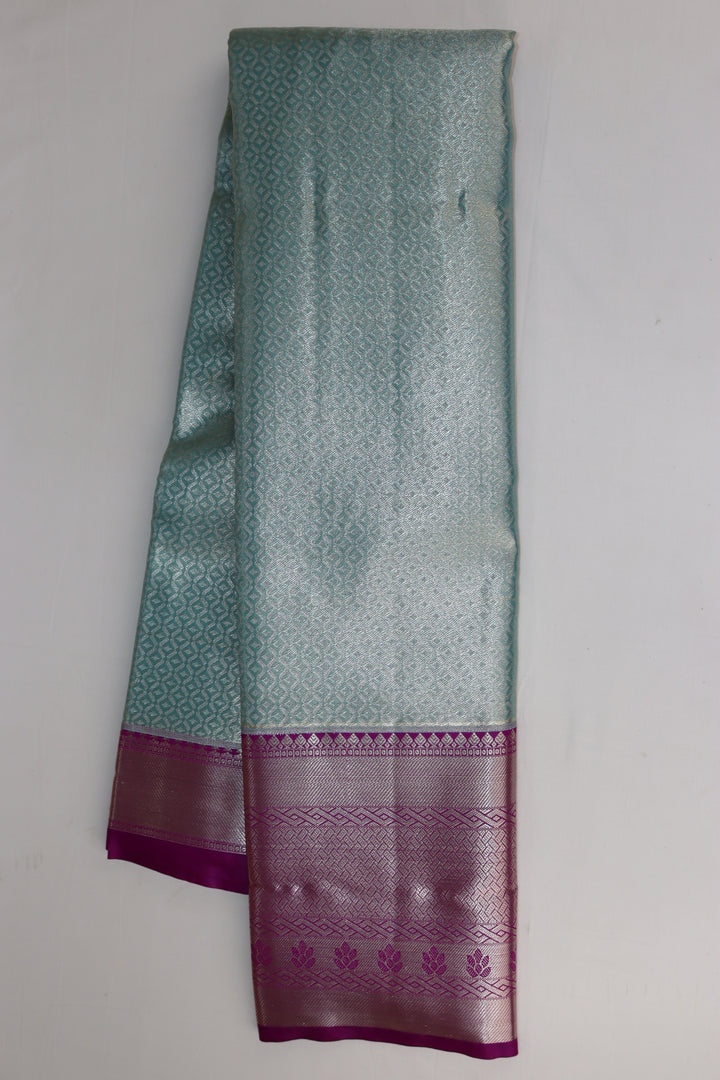 Stunning Pastel Blue Kanjipuram Saree