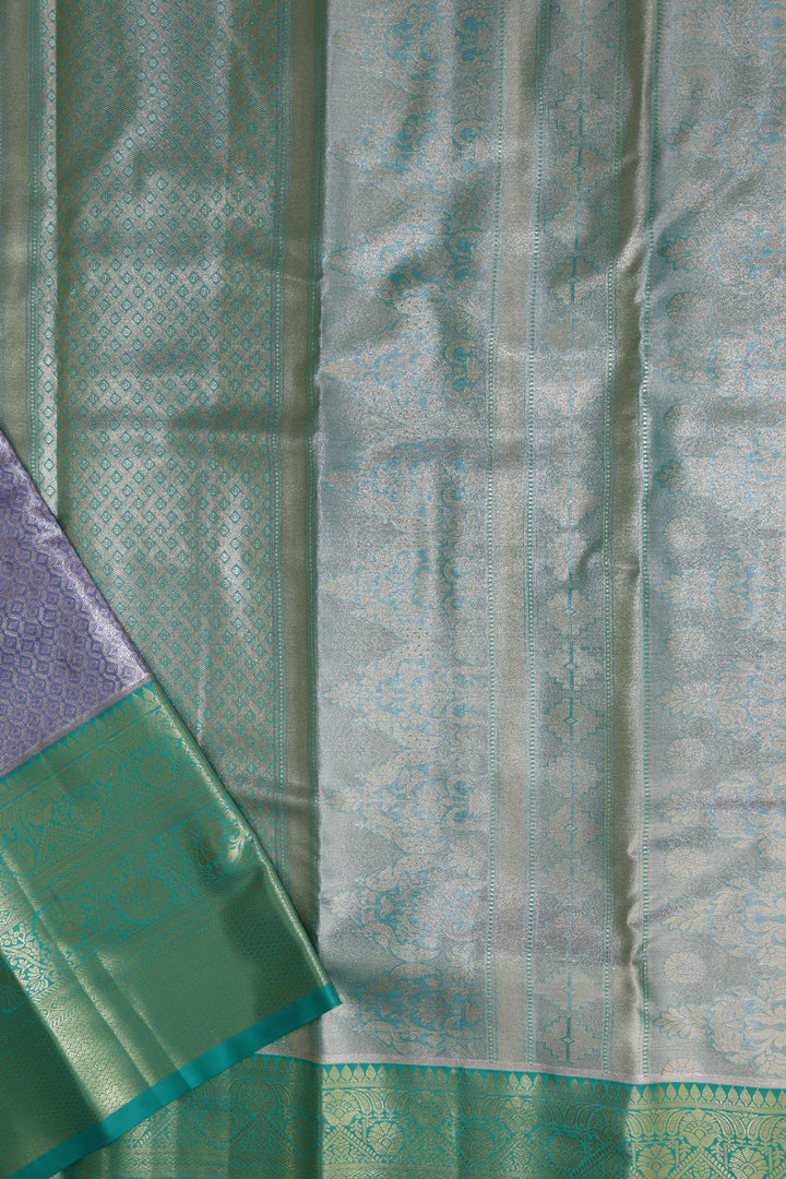 Stunning Pastel Blue Kanjipuram Saree