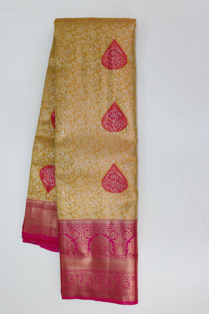 Traditional Yellow  Kanjipuram Saree