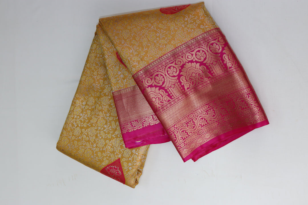 Traditional Yellow  Kanjipuram Saree