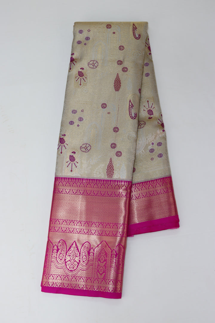 Classic Cream Kanjipuram Saree