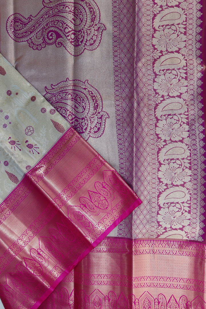 Classic Cream Kanjipuram Saree