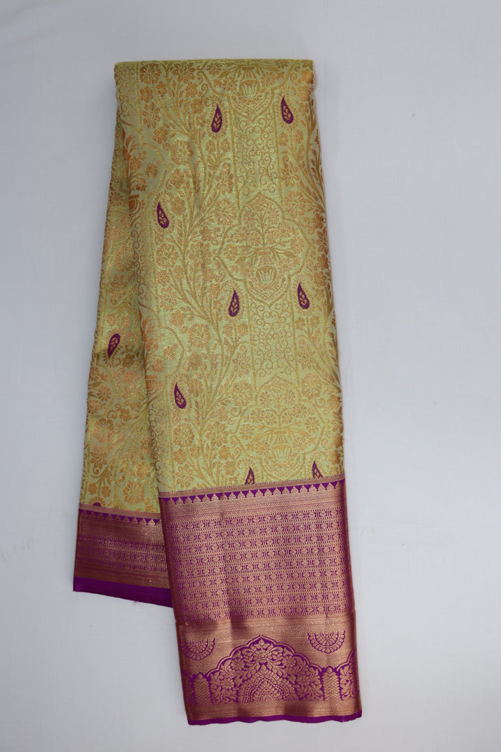 Vibrant Yellow Kanjipuram Saree