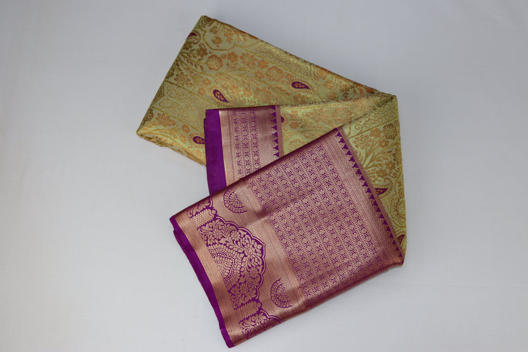 Vibrant Yellow Kanjipuram Saree