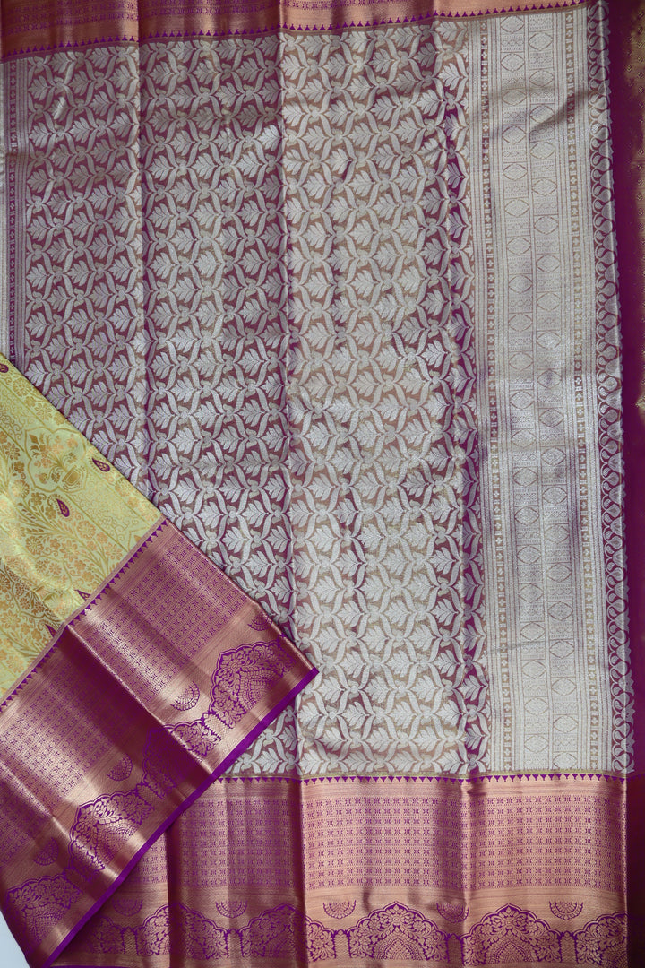 Vibrant Yellow Kanjipuram Saree