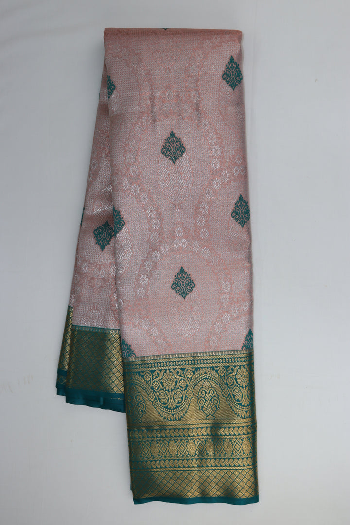 Traditional Baby Pink  Kanjipuram Saree