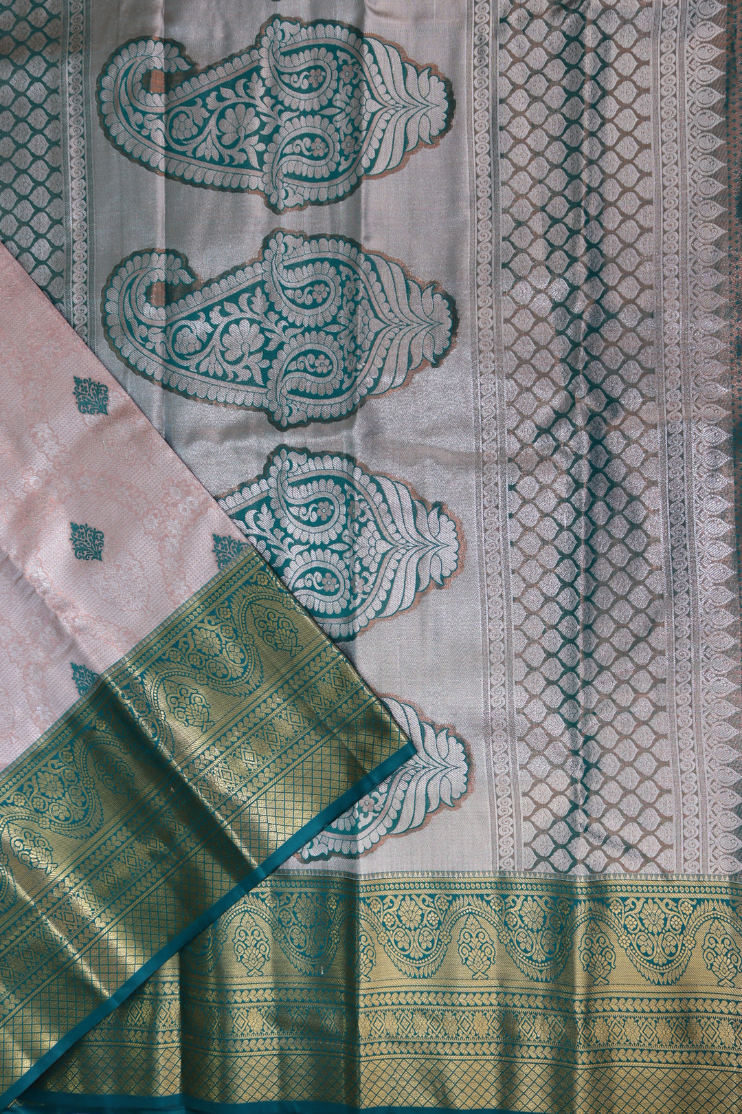 Traditional Baby Pink  Kanjipuram Saree