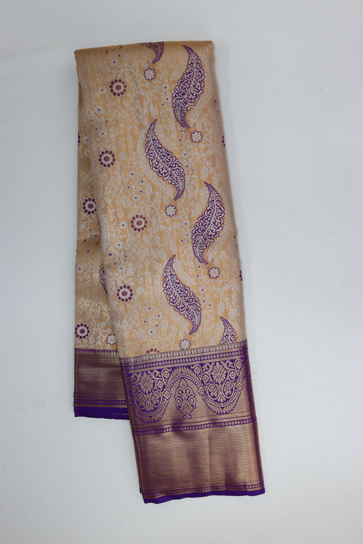 Traditional Cream Kanjipuram Saree