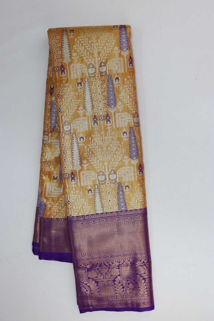 Vibrant Yellow Kanjipuram Saree