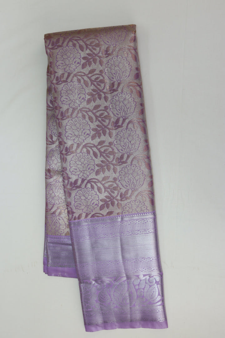 Beautiful Pastel Violet Kanjipuram Saree