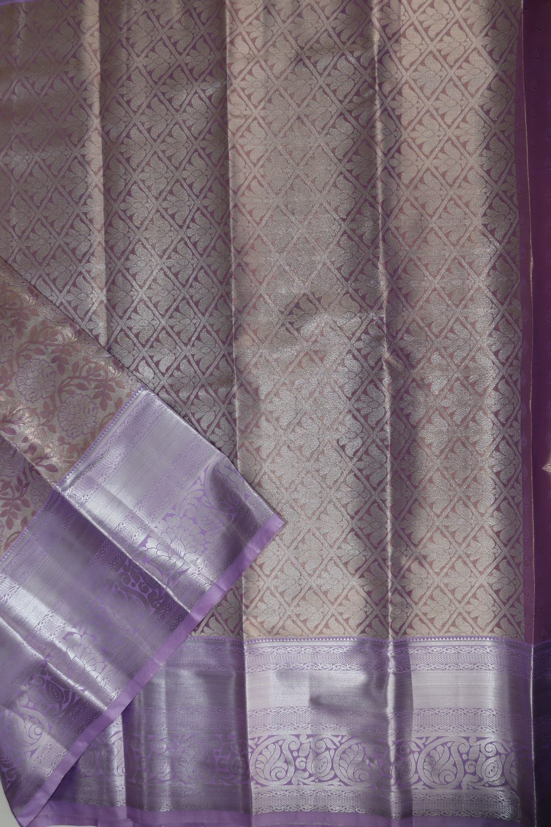 Beautiful Pastel Violet Kanjipuram Saree