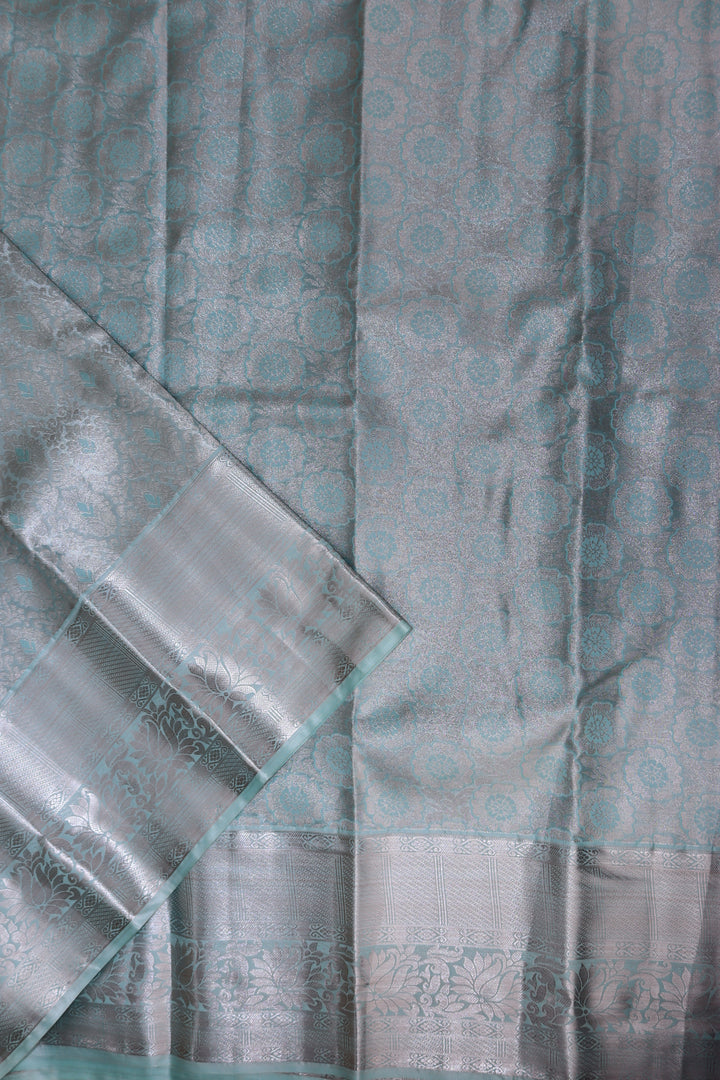 Beautiful Pastel Blue Kanjipuram Saree