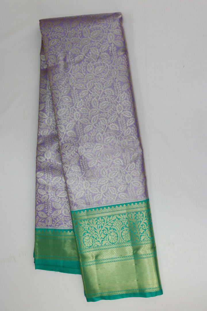 Stunning Pastel Lavender Kanjipuram Saree