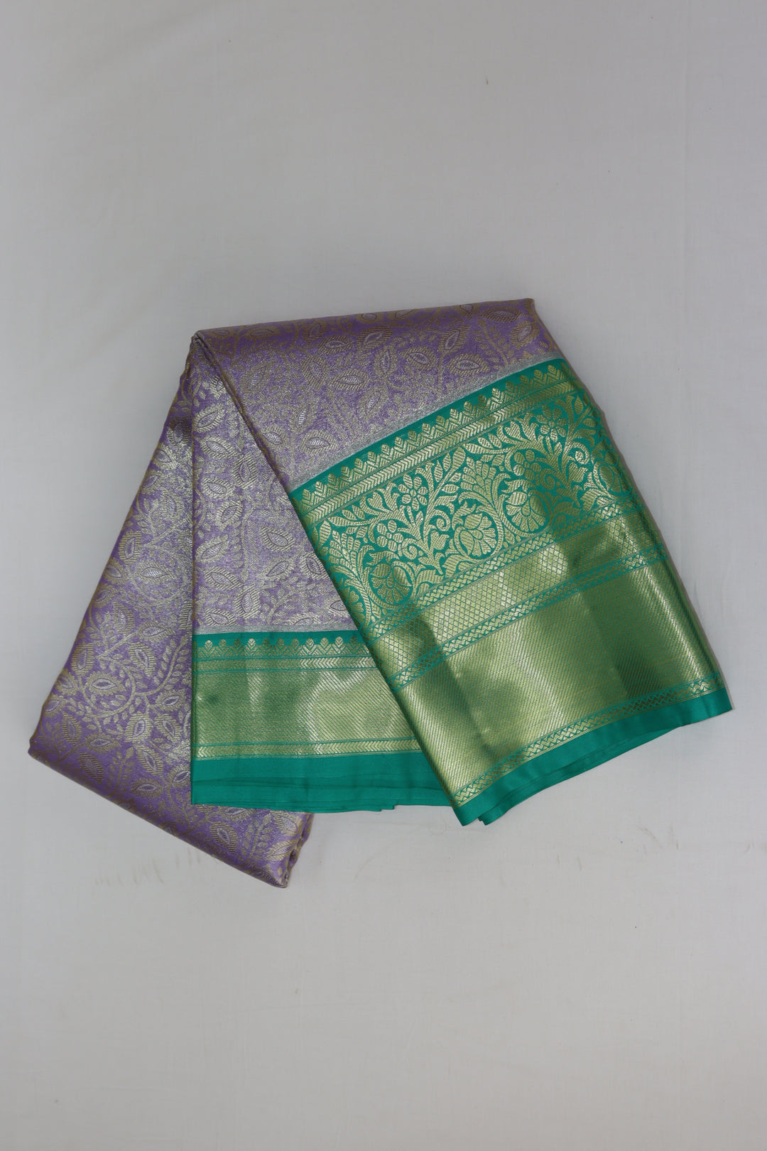 Stunning Pastel Lavender Kanjipuram Saree