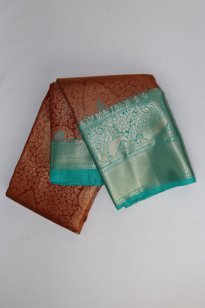 Classic Deep Orange Kanjipuram Saree