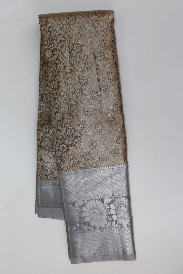 Amazing Pastel Choclate Kanjipuram Saree