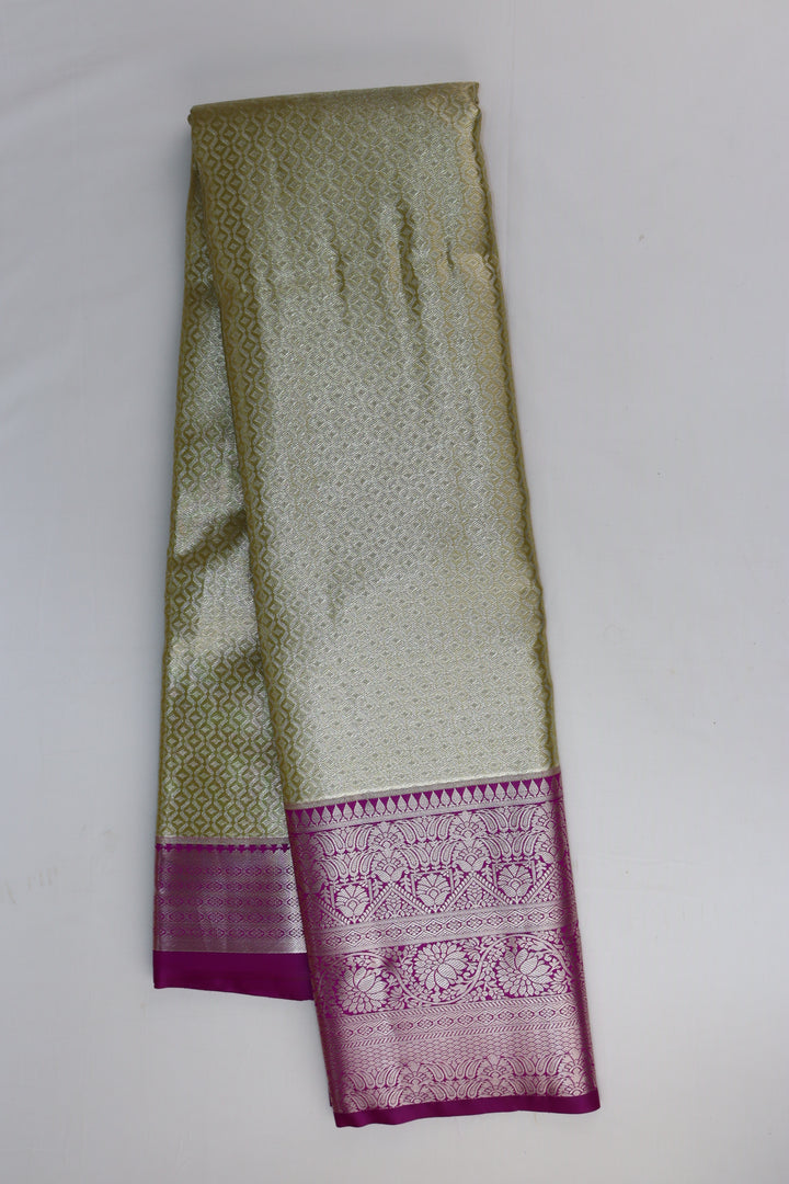 Traditional Pastel Cream Kanjipuram Saree