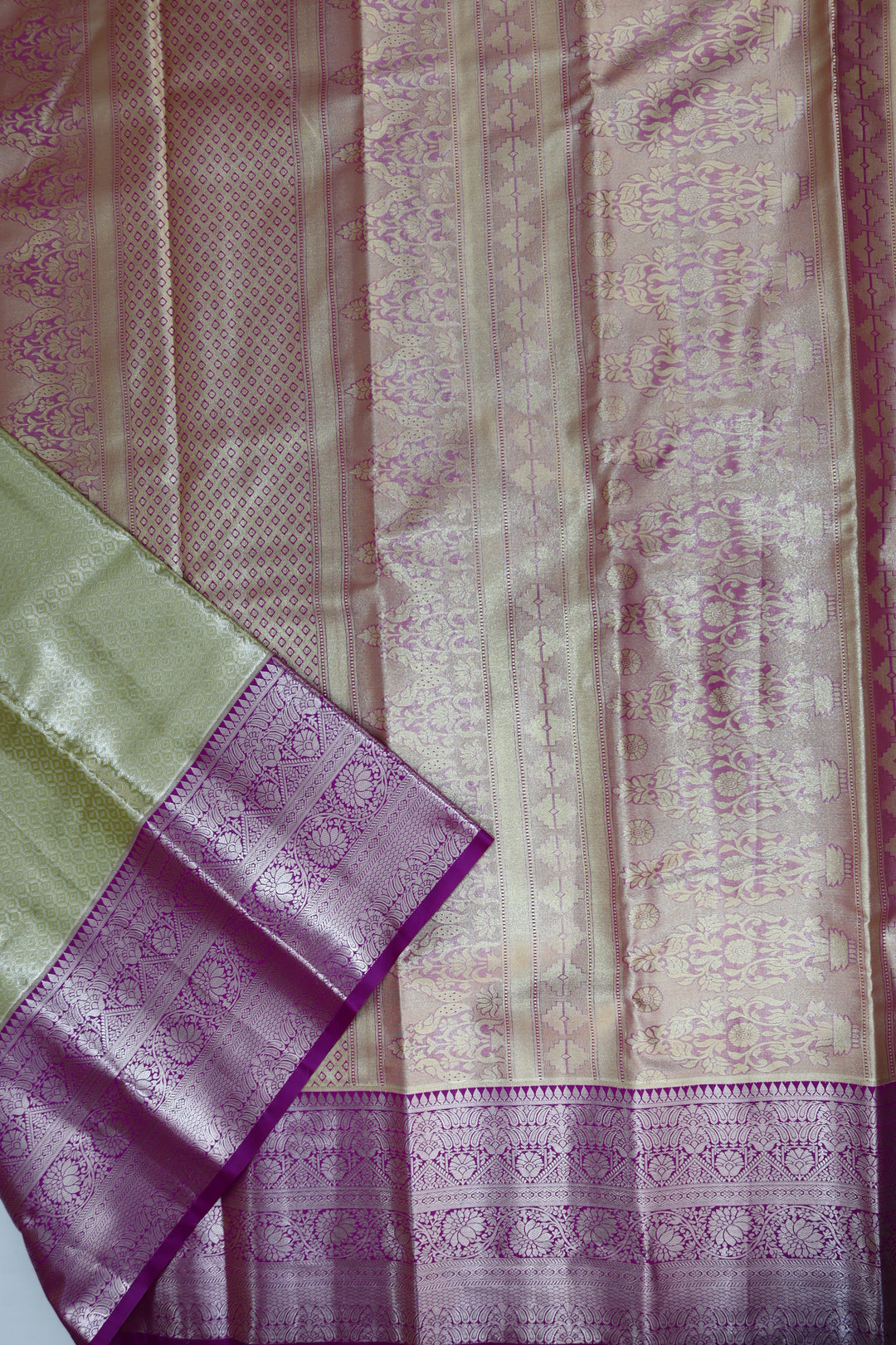 Traditional Pastel Cream Kanjipuram Saree