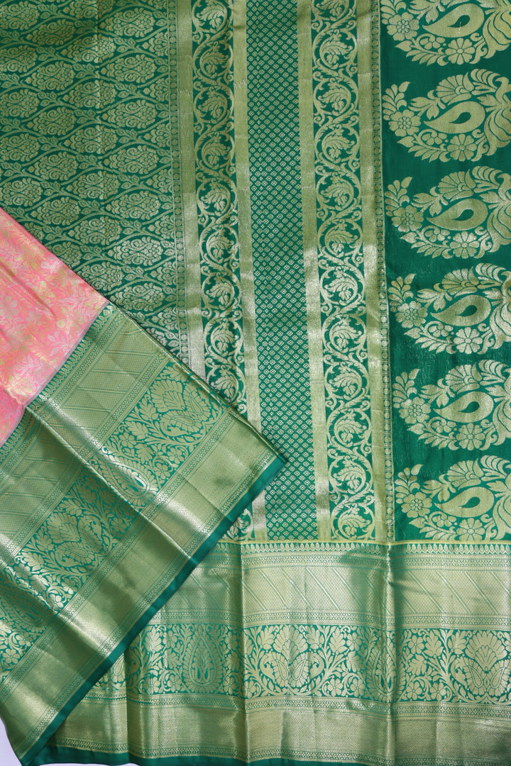 Classic Baby Pink Kanjipuram Saree