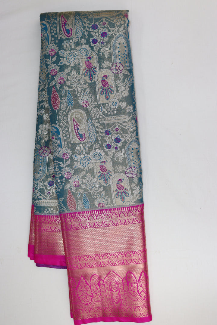 Classic Deep Blue Kanjipuram Saree