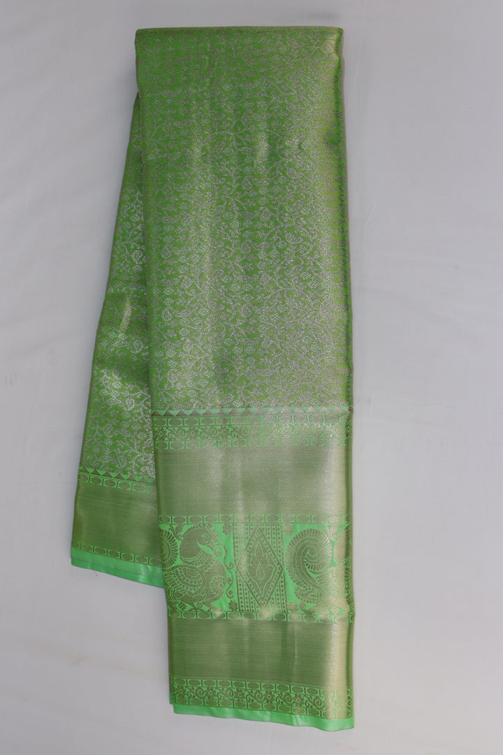 Timeless Green Pastel Kanjipuram Saree