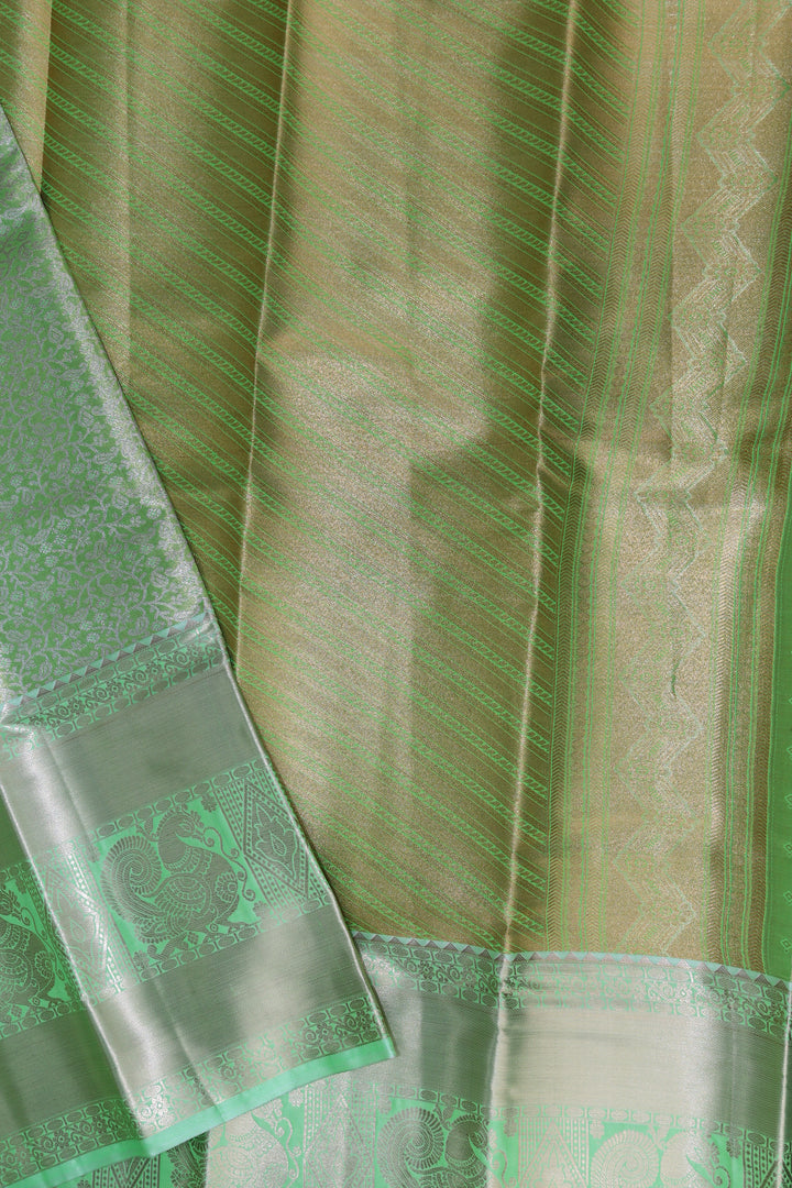 Timeless Green Pastel Kanjipuram Saree