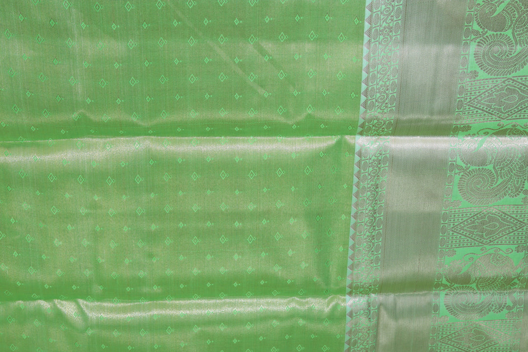 Timeless Green Pastel Kanjipuram Saree