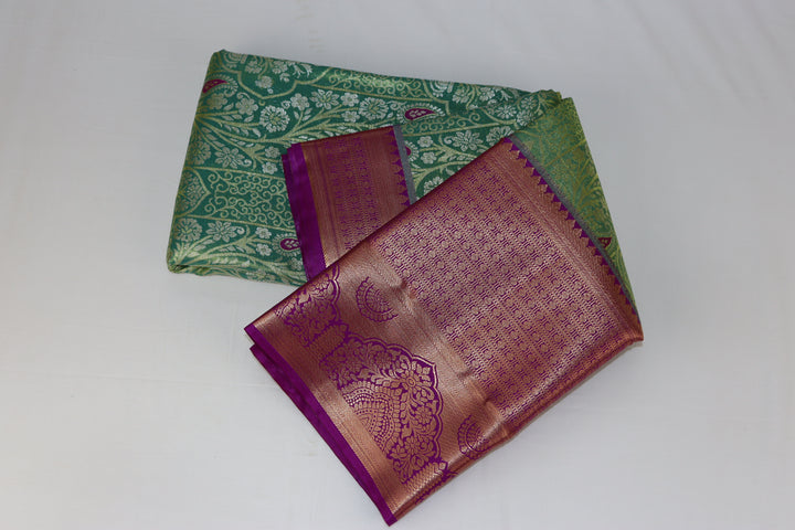 Luxurious Teal Green Pastel Kanjipuram Saree