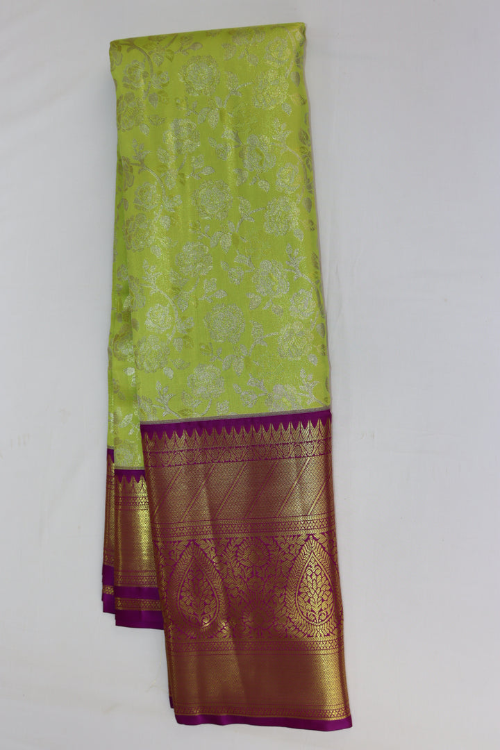 Rich Green Pastel Kanjipuram Saree