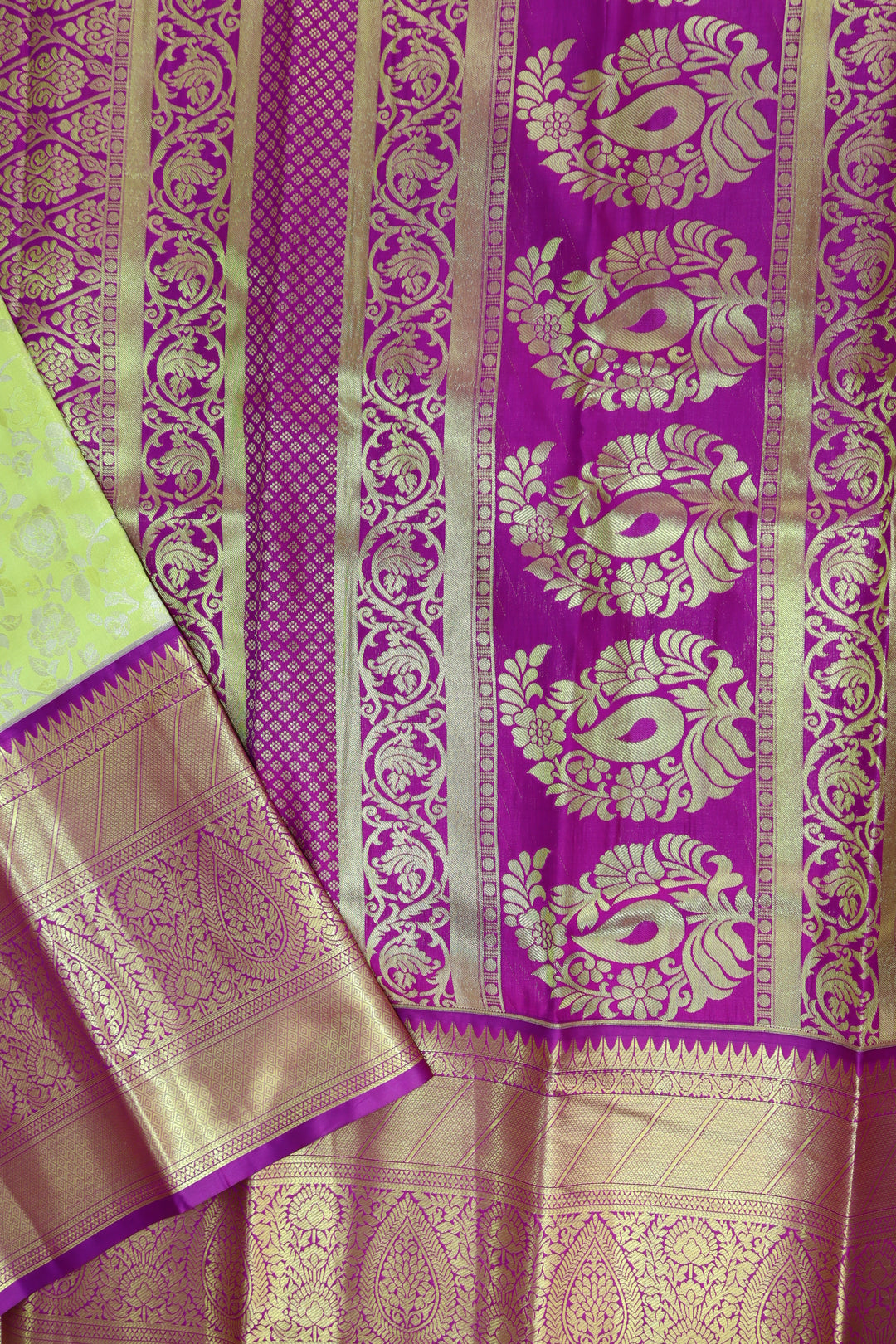 Rich Green Pastel Kanjipuram Saree