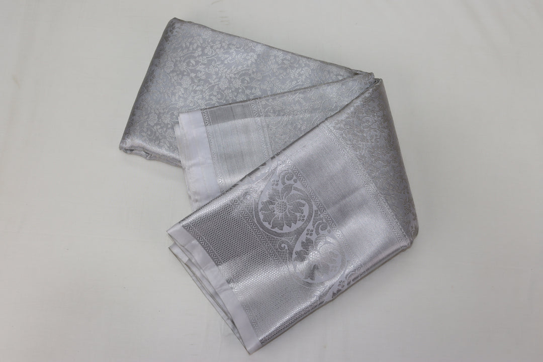 Opulent Silver Kanjipuram Saree