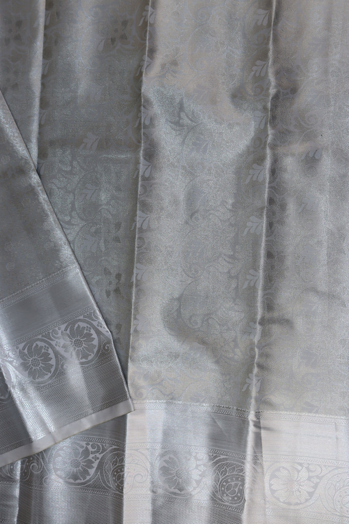 Opulent Silver Kanjipuram Saree