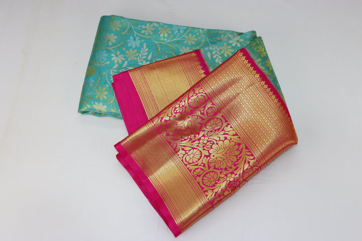 Timeless Blue Pastel Kanjipuram Saree