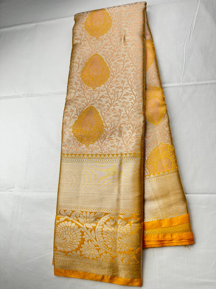 Exotic Yellow Kanjipuram Silk Saree