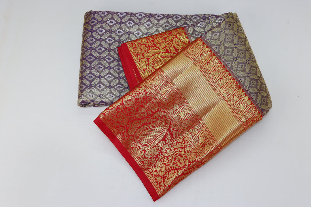 Luxurious Violet Kanjipuram Saree