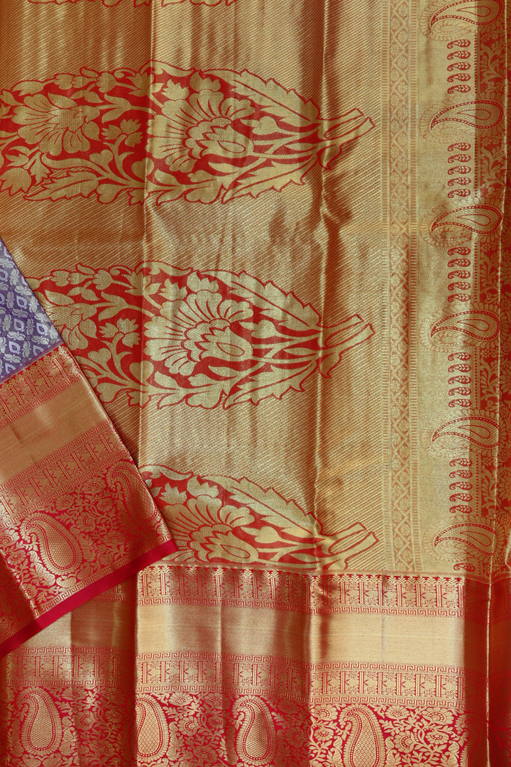 Luxurious Violet Kanjipuram Saree