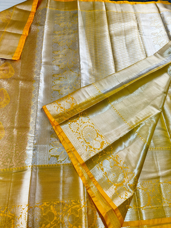 Exotic Yellow Kanjipuram Silk Saree